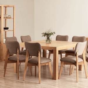 JUEGO DE COMEDOR MADERA GENOUD CONTEMPORANEO TONO ROBLE