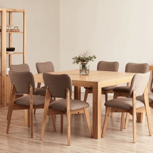 JUEGO DE COMEDOR MADERA GENOUD CONTEMPORANEO TONO ROBLE