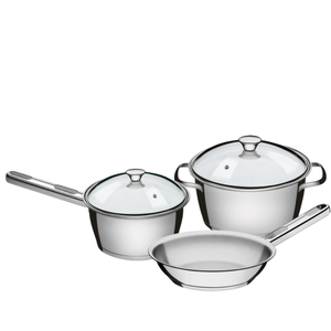 JGO.TRAMONTINA ALLEGRA 65660/694 D/COCINA 3 PZAS A. INOX. TAPAS D/VIDRIO TEMPLADO
