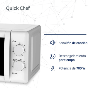 MICROONDAS BGH 20L MECANICO BLANCO B120M20