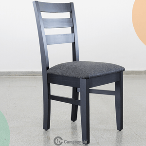 SILLA CAMPAGNOLA ALPHA MADERA NEGRA TAPIZADO TIZA