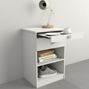 MESA DE LUZ E-TABLES CON DESAYUNADOR TONO BLANCO 6430BM