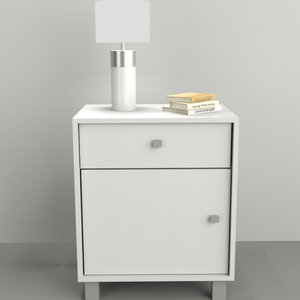 MESA E-TABLES D/LUZ 1PUERTA 1 CAJON TONO EVEREST/ BLANCO 6426EV