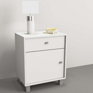 MESA E-TABLES D/LUZ 1PUERTA 1 CAJON TONO EVEREST/ BLANCO 6426EV