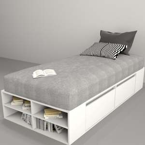 CAMA-BOX SOMMIER TABLES 1Plz CON CAJONES TONO EVEREST/BLANCO 6440