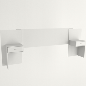 RESPALDO TABLES EXTENSIBLE  1.40/1.60m C/MESAS DE LUZ BLANCO 6424