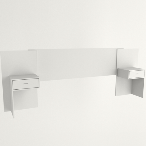 RESPALDO TABLES EXTENSIBLE  1.40/1.60m C/MESAS DE LUZ BLANCO 6424