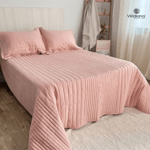 QUILT VIRIDIANA COTTON TOUCH QUEEN  TERRACOTA-NATURAL