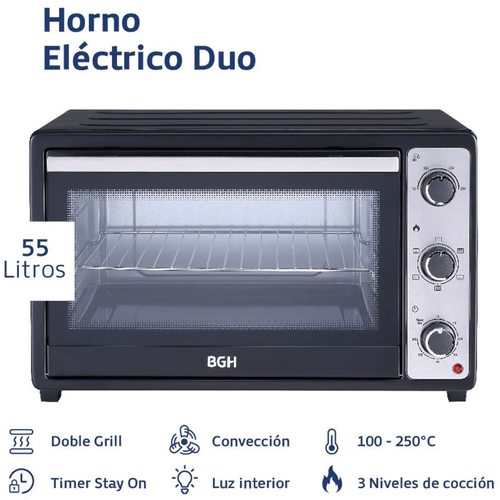 HORNO ELECTRICO BGH 55L C/CONVECCION BHE55M23N