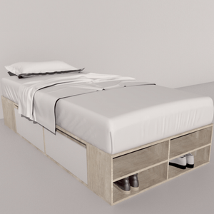 CAMA-BOX SOMMIER TABLES JUVENIL 1PL CON CAJONES LINEA MINIMAL 6440 NCE