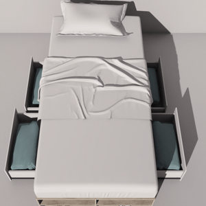 CAMA-BOX SOMMIER TABLES JUVENIL 1PL CON CAJONES LINEA MINIMAL 6440 NCE