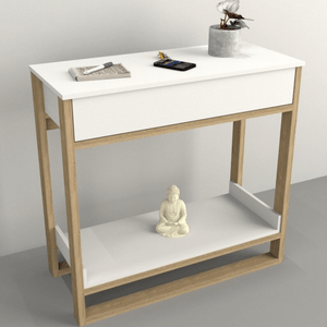 RECIBIDOR TABLES C/CAJON TONO OLMO FINLANDES/BLANCO 4204-COE
