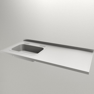 MESADA JOHNSON 1.20mt BACHA IZQ. ACERO INOX. 82995
