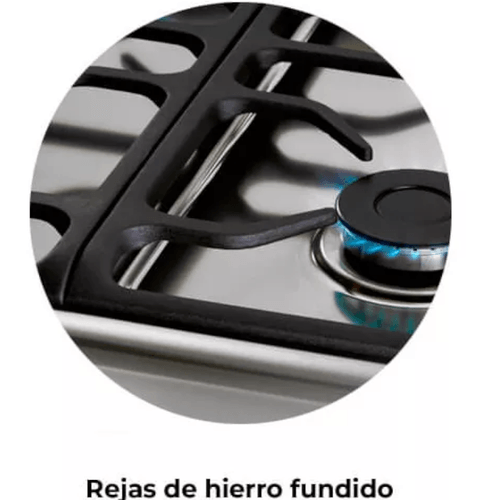 ANAFE LONGVIE A GAS 4 HORNALLAS ACERO INOX. A6600RXF