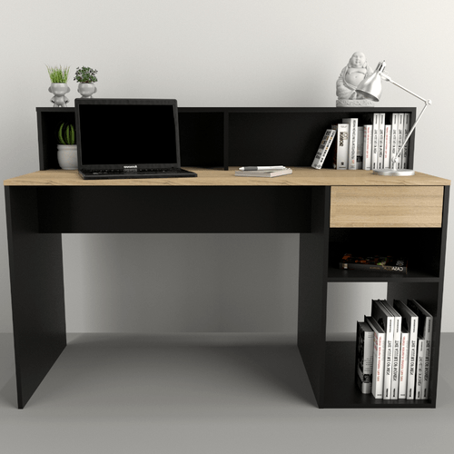 ESCRITORIO E-TABLES CON REPIDA TONO OLMO F.-NEGRO 3049-CON