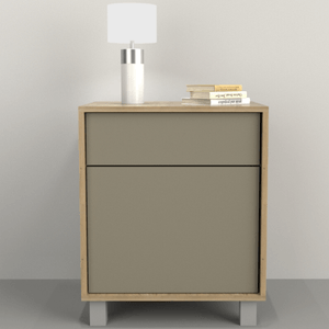 MESA E-TABLES D/LUZ 1CAJON 1PUERTA OLMO F./GRIS C. 6426-COG