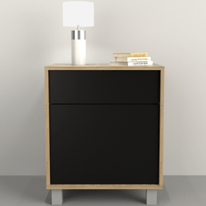 MESA E-TABLES D/LUZ 1CAJON 1PUERTA OLMO F./NEGRO 6426-CON