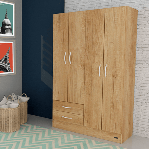 PLACARD E-MOSCONI 4 PUERTAS TONO ALMENDRA 181x113x46cm 56236