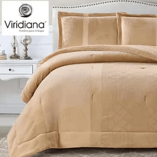EDREDON SHERPA ARTESANAL QUEEN PIEL CORDERITO C/2 FUNDAS BELLA-FANNY-JOCELYN