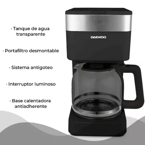 CAFETERA DE FILTRO DAEWOO 1.5L NEGRO CM6516B