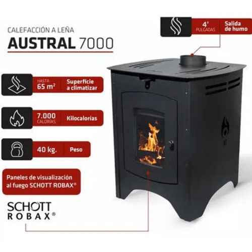 ESTUFA A LEÑA TROMEN 7000Kcal AUSTRAL A07