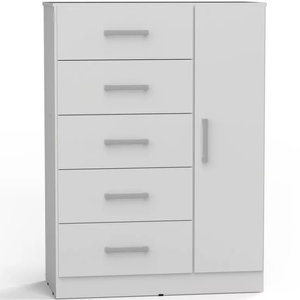 CHIFONIER ORLANDI 1 PUERTA 5 CAJONES TONO BLANCO 3412