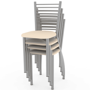 SILLA DE CAÑO TAPIZADO MANTECA 38cm