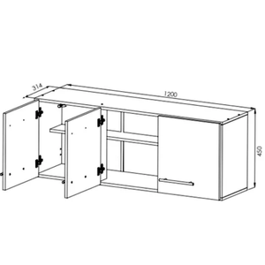 ALACENA 3 PUERTAS 1.20m TONO BLANCO 3035