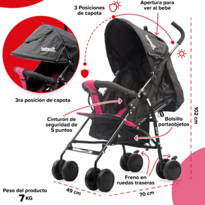 PARAGUITA BEBESIT NEUF NEGRO/BORDO 1058-B