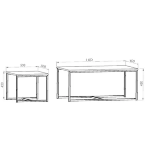 SET DE MESAS AUXILIAR CAÑO BLANCO SMR110 RN
