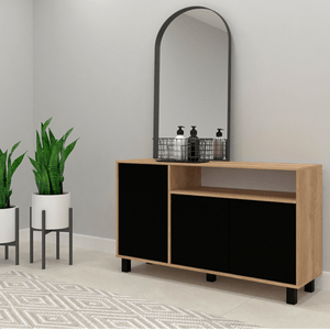 VAJILLERO E-MOSCONI DOORS 130 TONO NEBRASKA NATURAL /NEGRO 56921