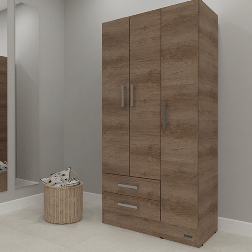 PLACARD E-MOSCONI 3 PUERTAS TONO NEBRASKA/GRIS 85x181x46cm 55619
