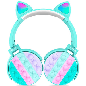 AURICULAR ON EAR FOXBOX POP-IT GATO CELESTE 7069