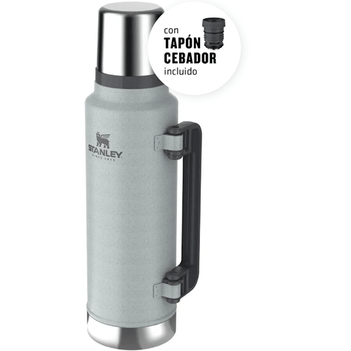 TERMO STANLEY 1.4 LT -ASA PLEGABLE CON TAPON CEBADOR SILVER