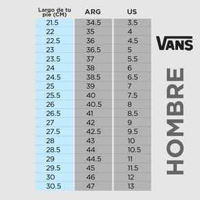 Tabla Medidas Tenis Vans ZAPATILLAS VANS OLD SKOOL Santa Ola