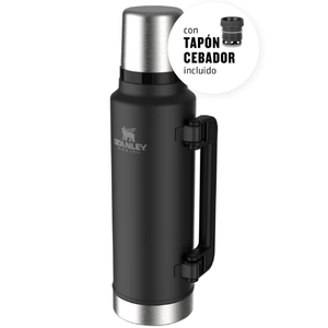 TERMO STANLEY 1.4L ASA PLEGABLE CON TAPON CEBADOR NEGRO