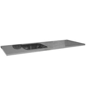 MESADA ORLANDI 1.40mts ACERO INOX. SIN ZOCALO IZQUIERDA/DERECHA