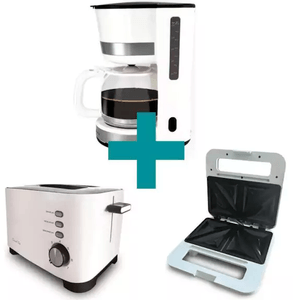 COMBO DESAYUNO SMART-TEK CAFETERA+TOSTADORA+SANDWICHERA
