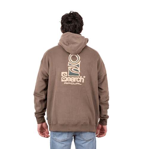 BUZO RIP CURL HOOD SEARCH STACK MARRON HOMBRE