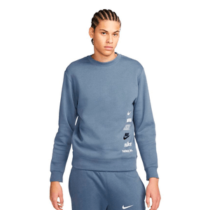 BUZO NIKE CLUB +BB CREW AZUL HOMBRE