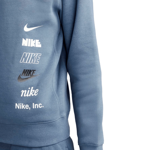 BUZO NIKE CLUB +BB CREW AZUL HOMBRE