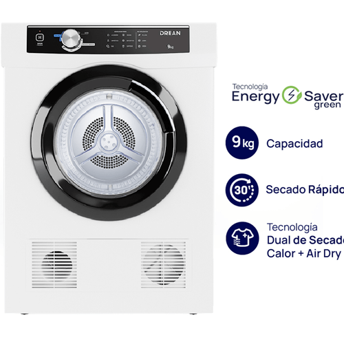 SECARROPAS POR CALOR DREAN 9KG BLANCO SED090VBCL