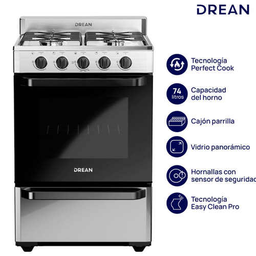 COCINA DREAN 56cm ACERO INOX. MULTIGAS CD5602AI0