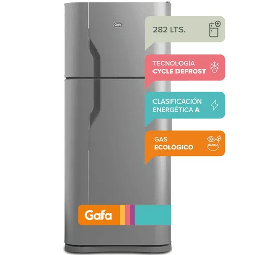 HELADERA C/FREEZER GAFA 282L PLATA 358AFP