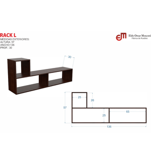 MODULO RACK E-MOSCONI  "L" TONO NEBRASKA NATURAL 81030