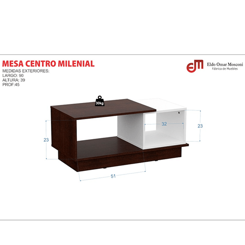 MESA E-MOSCONI 57110 CENTRO MILENIAL NEB NAT- BLANCO