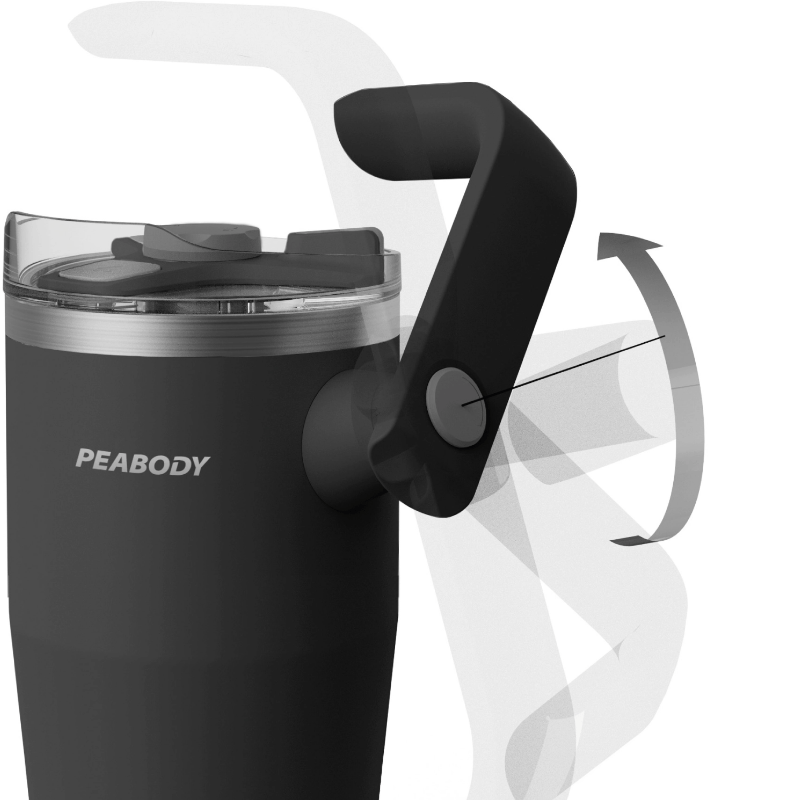 Vaso Termico Mug 950 ml. Manija giratoria NEGRO 3
