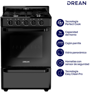 COCINA DREAN 56cm MULTIGAS NEGRA CD5602AN0