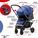 Cochecito de Paseo Rebatible Azul 1390 SD 3