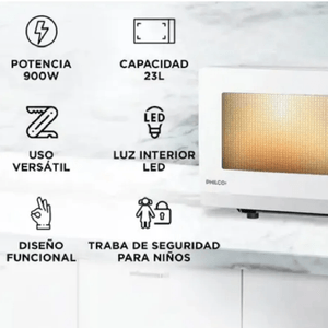 MICROONDAS PHILCO 23LTS 900W BLANCO MPHDW23UAP